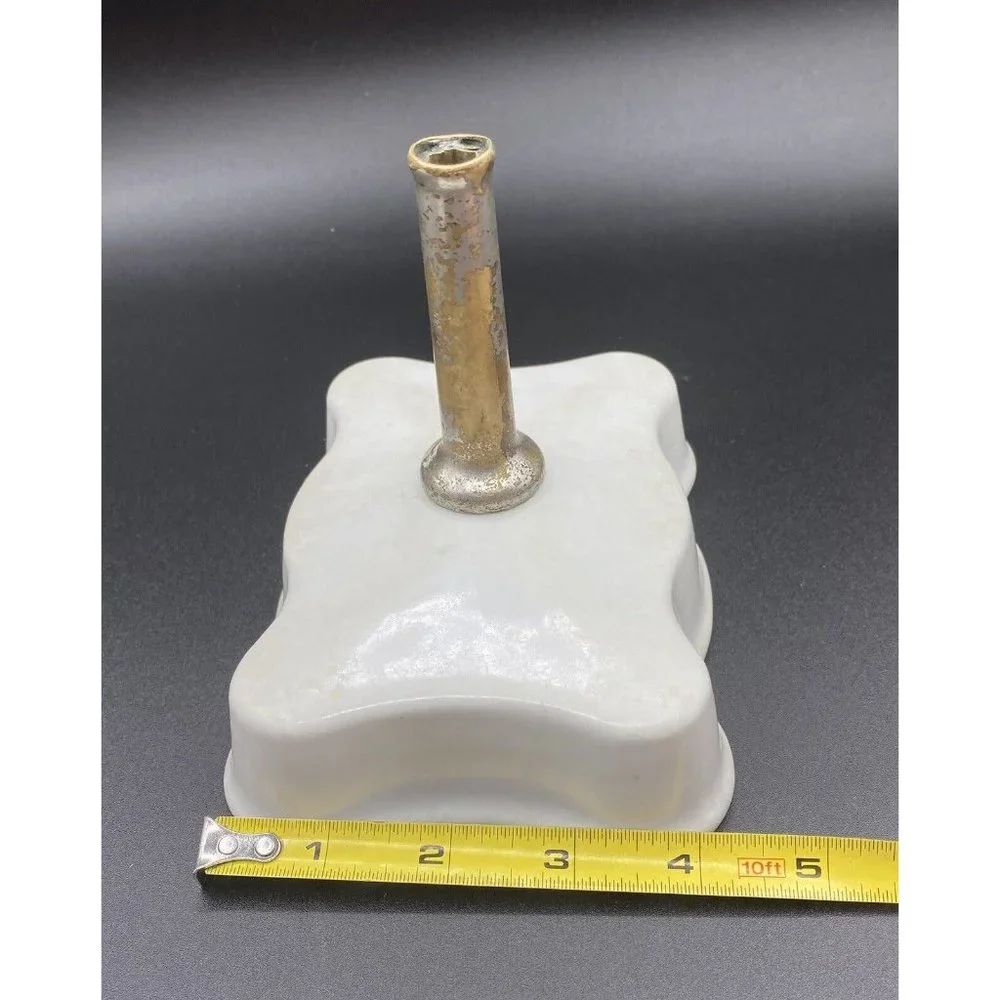 Antique White Standard Porcelain Ceramic Soap Dish Bath Tray Pedestal